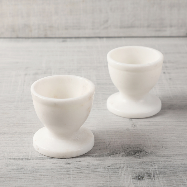 NikkisPride Marble egg Keeper White Banswara Set of 2